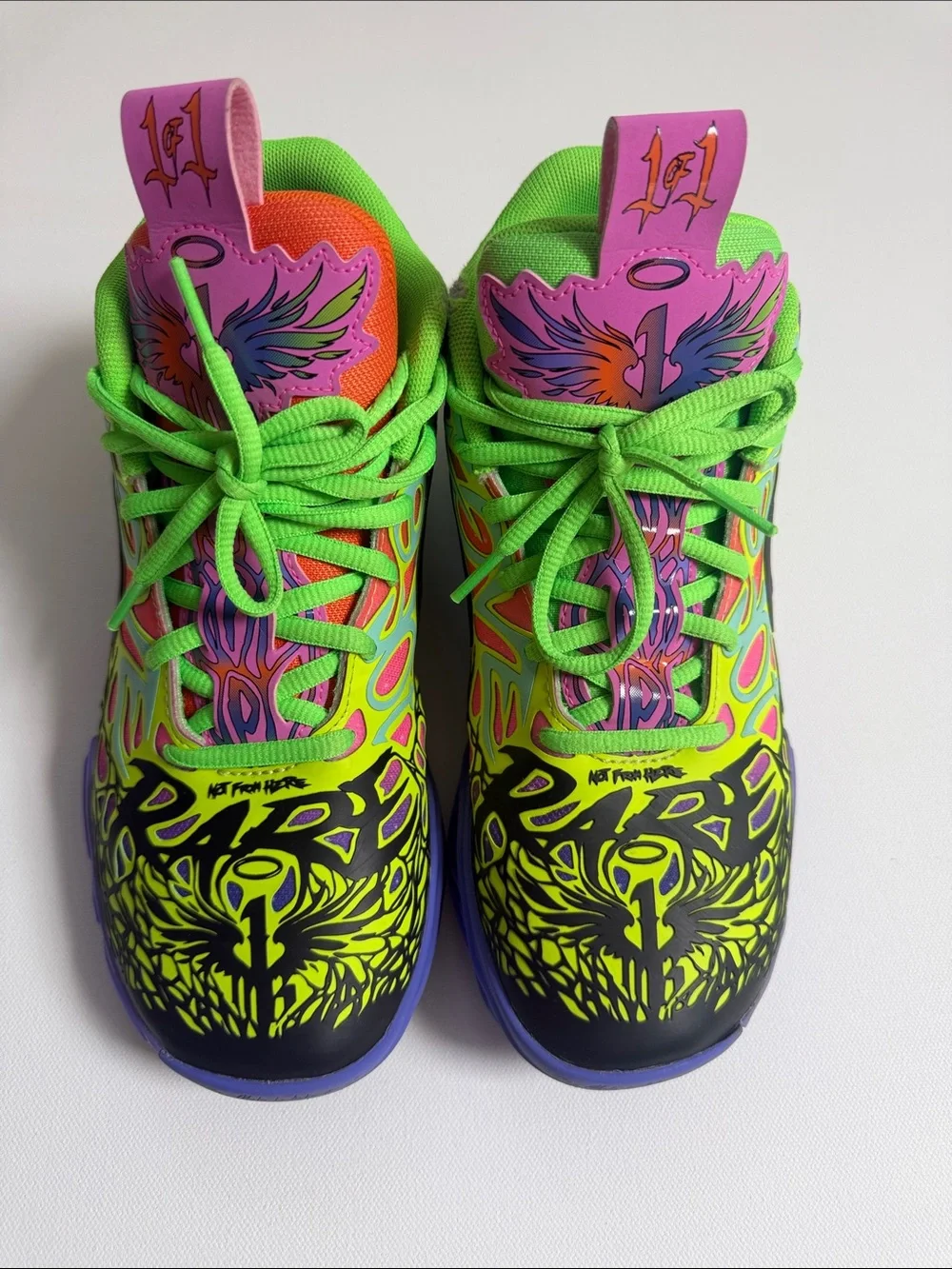 Nike Kids Green Neon Multi-Color Graphic Sneakers